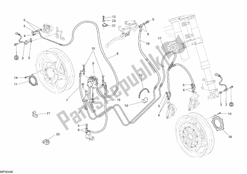 Wszystkie części do System Zapobiegania Blokady Kó? Ducati Sport ST3 S ABS USA 1000 2007